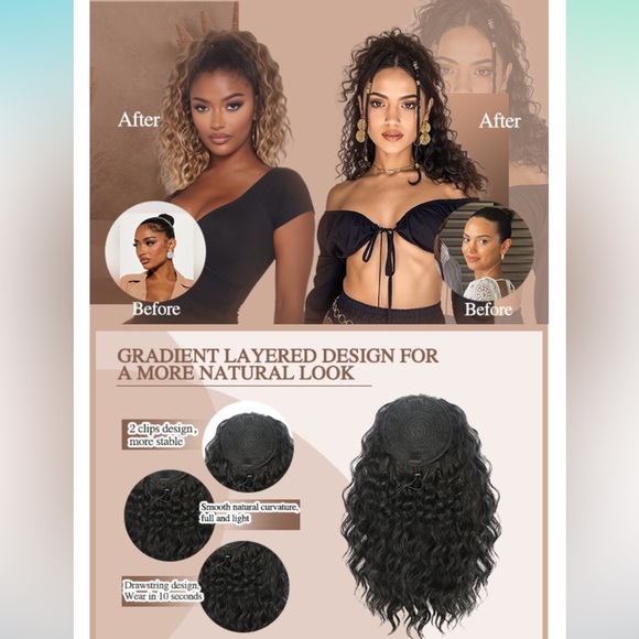 Brand New! Curly Ponytail Extension Drawstring Ponytail 12 inch - Picture 5 of 5